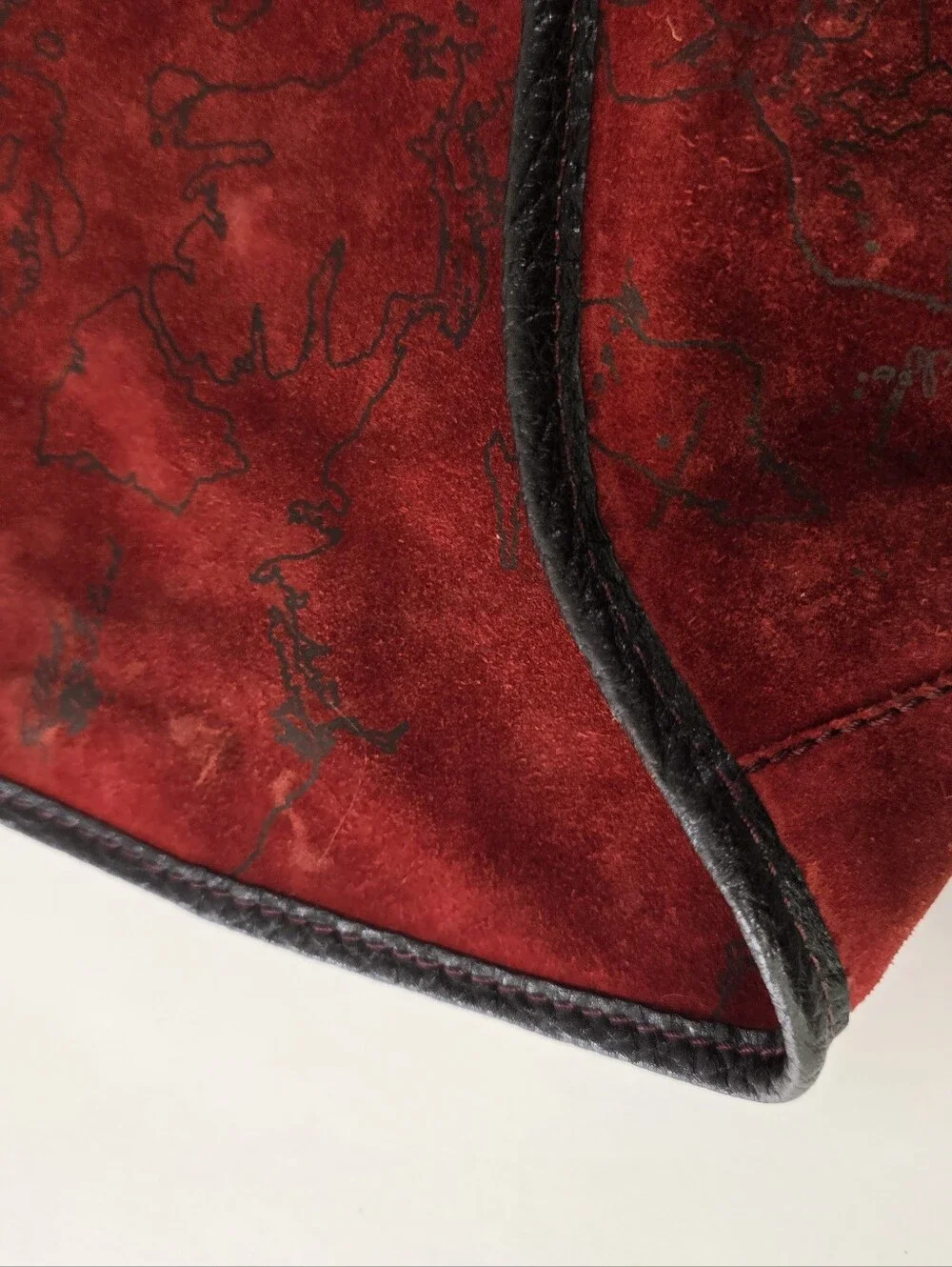 Alviero Martini 1a Prima Classe Bolso Primera Clase Suede Map Print Leather Hobo